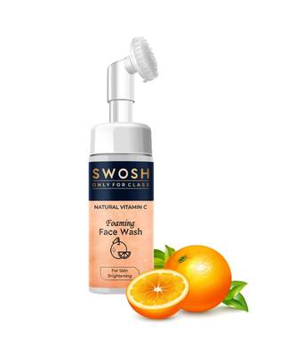SWOSH Natural Vitamin C Foaming Face Wash For Pimple Prone & Oily Skin, No Parabens(Built-in Brush), | 100ML (Pack of 1) 5
