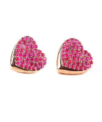 Gold plated Studded Purple Earring 2