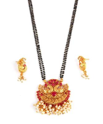 Gold plated Mangalsutra With Earring 3