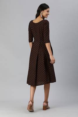 Black woven cotton short-dresses 3