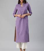 Lavender woven cotton cotton-kurtis