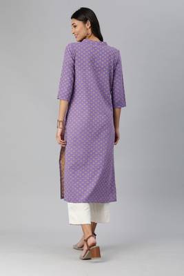 Lavender woven cotton cotton-kurtis 3