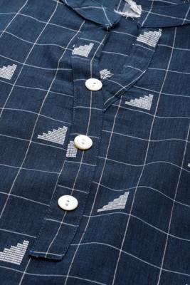 Navy blue woven cotton cotton-kurtis 5
