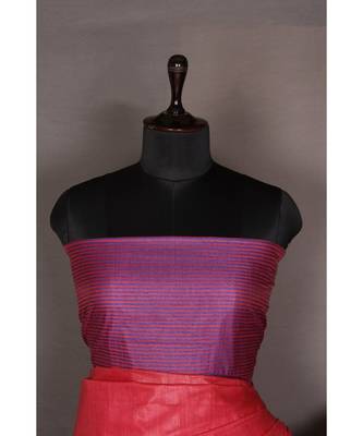 pink Handloom Bhagalpuri viscose silk saree with blouse piece 2