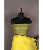 yellow Handloom Bhagalpuri viscose silk saree with blouse piece