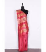 pink Handloom Bhagalpuri silk saree with blouse piec
