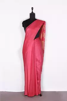 pink Handloom Bhagalpuri silk saree with blouse piec