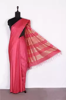 pink Handloom Bhagalpuri silk saree with blouse piec