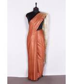 brown Handloom Bhagalpuri silk saree with blouse piec