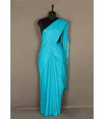 blue Handloom Bhagalpuri silk saree with blouse piec