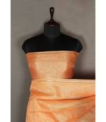 orange Handloom Banarsi Linen Saree with Blouse Piece