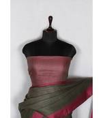 grey Handloom Pure Linen Saree with blouse piece