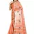 Orange woven cotton saree with blouse
