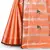 Orange woven cotton saree with blouse