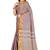 Dark pink woven cotton saree with blouse