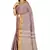 Dark pink woven cotton saree with blouse