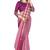 Pink woven cotton saree with blouse