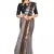 Navy blue woven cotton saree with blouse