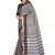 Navy blue woven cotton saree with blouse