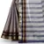 Navy blue woven cotton saree with blouse