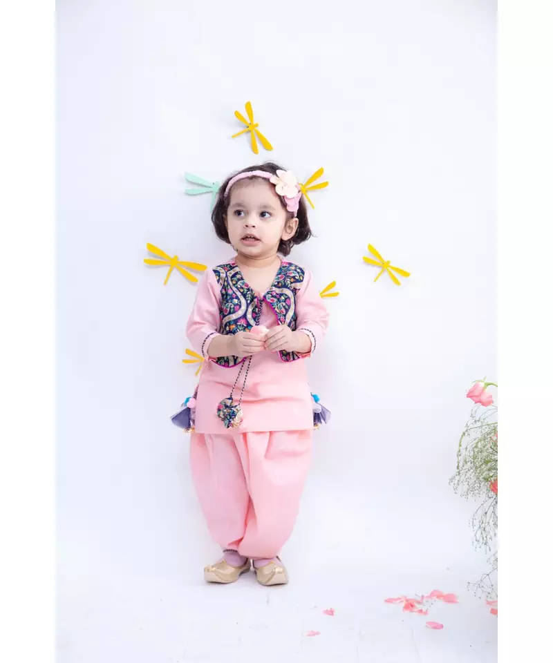 Kurti Dhoti with Embroidery Velvet Jacket