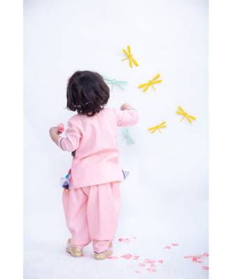 Pink Dhoti Jumpsuit With Pink Georgette Jacket 3