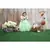 Off white and Green Net Gown with Animals motifs