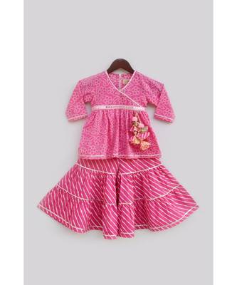 Pink Printed Kurti Sharara Set 3