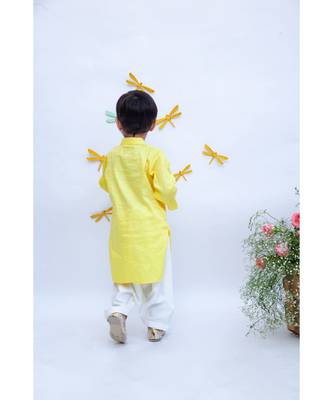 Yellow Kurta with dori work and salwar 2