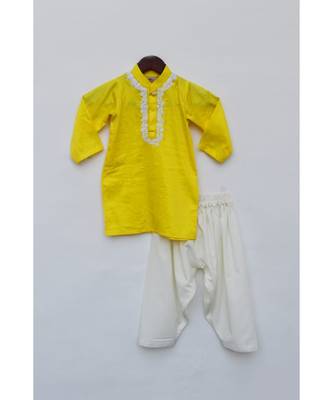 Yellow Kurta with dori work and salwar 3
