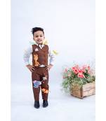 Blue Velvet Printed Kurti Sharara Set