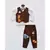 White Shirt with Brown Waist Coat and Pant with Animals motifs