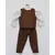 White Shirt with Brown Waist Coat and Pant with Animals motifs
