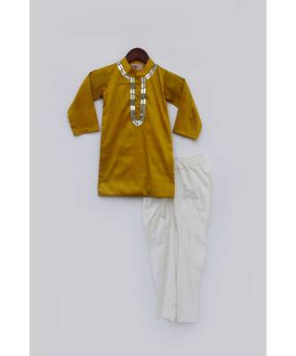 Wine Mirror Work Jacket With Kurta Pant 3