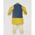 Blue Embroidery Velvet Nehru Jacket with kurta and Pant