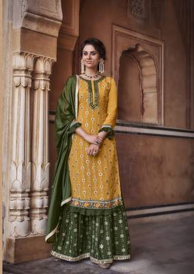 EID collection Pakistani Pattern of Heavy chinon with Embroidery Work  1