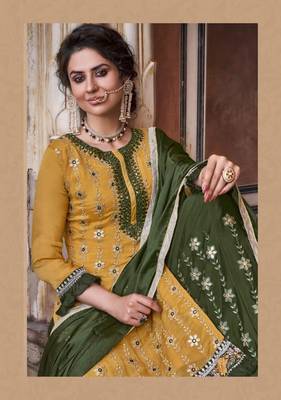 EID collection Pakistani Pattern of Heavy chinon with Embroidery Work  2