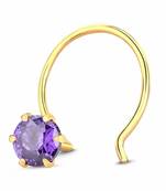 Designer Purple cubic zirconia nose ring or Nose Pin