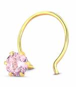 Designer Pink cubic zirconia nose ring or Nose Pin