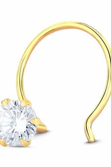 Designer White cubic zirconia nose ring or Nose Pin