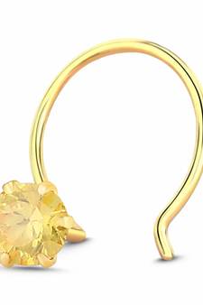 Designer Yellow cubic zirconia nose ring or Nose Pin