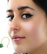 Designer Green cubic zirconia nose ring or Nose Pin