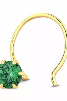 Designer Green cubic zirconia nose ring or Nose Pin