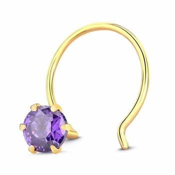 Designer Purple cubic zirconia nose ring or Nose Pin 2