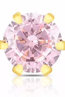 Designer Pink cubic zirconia nose ring or Nose Pin