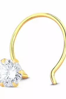 White cubic zirconia nose-ring or Nose Pin