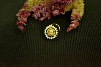 Designer 42 Diamond Yellow cubic zirconia nose ring or Nose Pin 2