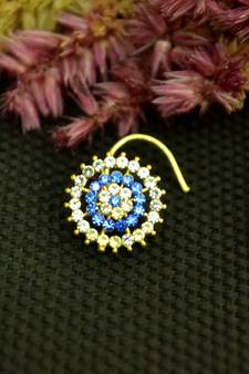 Designer 42 Diamond Blue cubic zirconia nose ring or Nose Pin