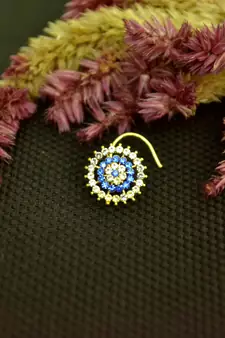 Designer 42 Diamond Blue cubic zirconia nose ring or Nose Pin
