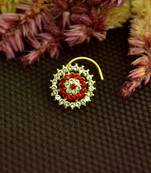 Designer 42 Diamond Red cubic zirconia nose ring or Nose Pin